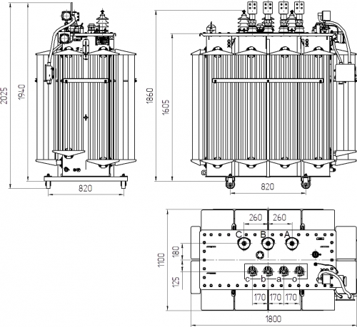 Трансформатор ТМГ–1250 6/0,4
